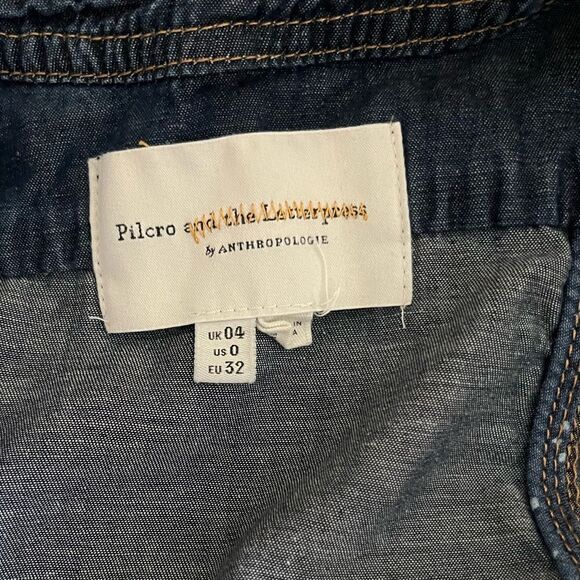 Anthropologie Pilcro + the Letterpress Denim Romper shorts - Picture 9 of 11